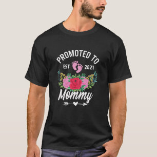 T-shirt Femme Promue À Maman Est 2021 Nouvelle Maman D'Un 
