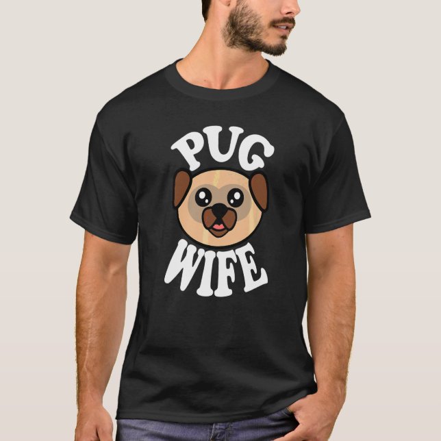 T-shirt Femme pug adorable (Devant)
