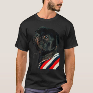 T-shirt Femme Pug Noir Hommes Pug Maman Papa Vie Amour Chi