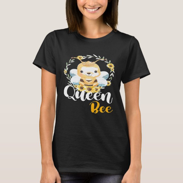 T-shirt Femme Queen Bee Crown Cute Honey Bee Hive Bee Hive (Devant)