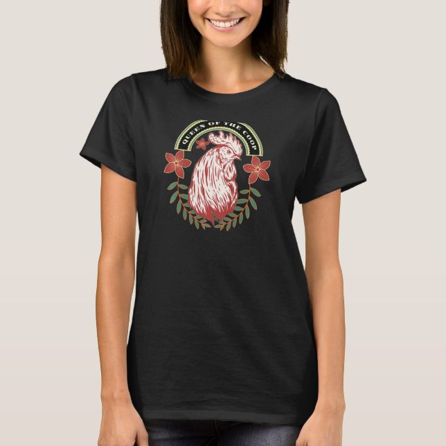 T-shirt Femme Reine De La Coop Chicken Hen Animal Farm (Devant)