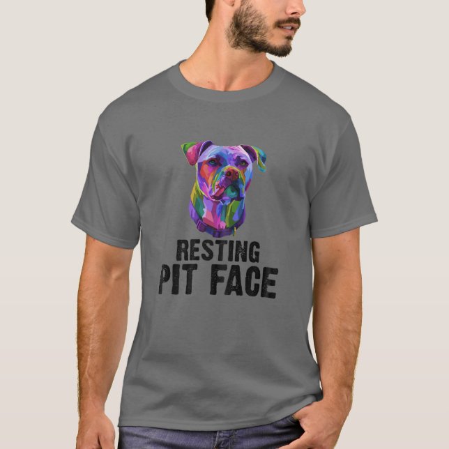 T-shirt Femme Repose Pit Face T Drôle Chien Pitbulb S Pitb (Devant)
