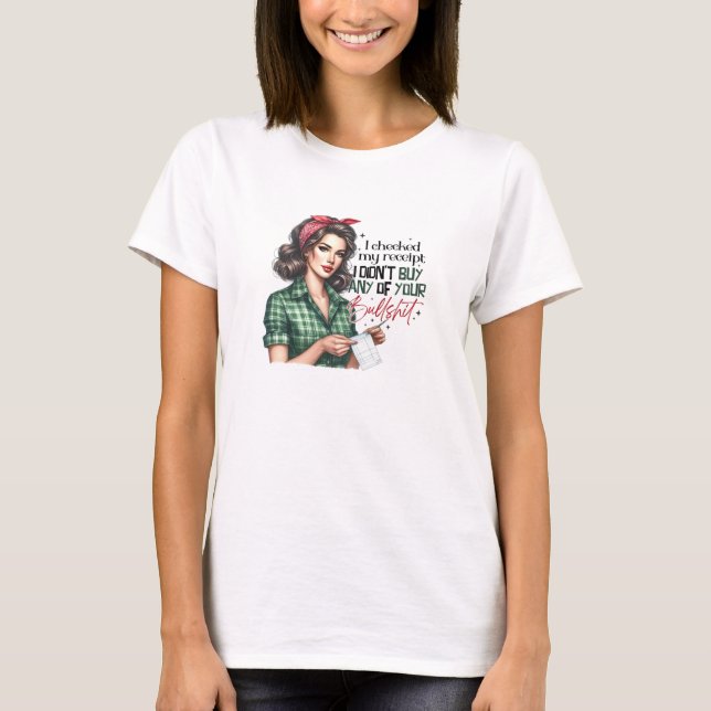 T-shirt Femme rétro avec recette sarcastique (Devant)