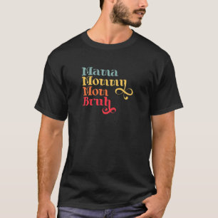 T-shirt Femme Rétro Maman Maman Maman Maman Bruh Vintage M