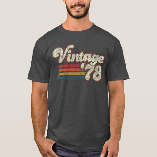 T-shirt Femme Rétro Vintage 1978 44 Anniversaire Col V ami