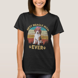 T-shirt Femme Retro Vintage Meilleur Beagle Maman Ever Mèr