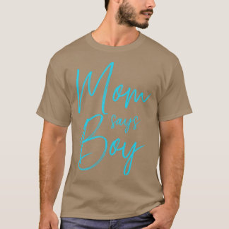 T-shirt Femme reveal maman says boy matching family baby p