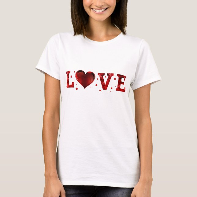 T-shirt Femme romantique Coeur d'amour (Devant)