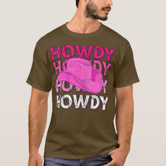 T-shirt Femme Rose Howgirl Cowgirl Western Pays Rodéo Aw