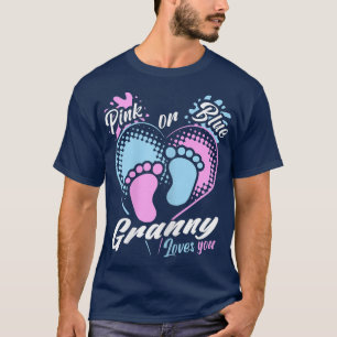 T-shirt Femme Rose Ou Bleu Grand-Mère Vous Aime Révéler Le