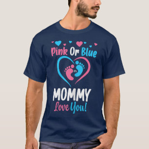 T-shirt Femme Rose ou Bleu Maman aime Vous Baby shower G