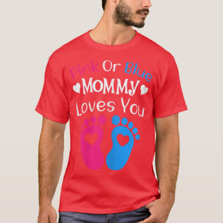 T-shirt Femme Rose ou Bleu Maman t'aime - Maman à être