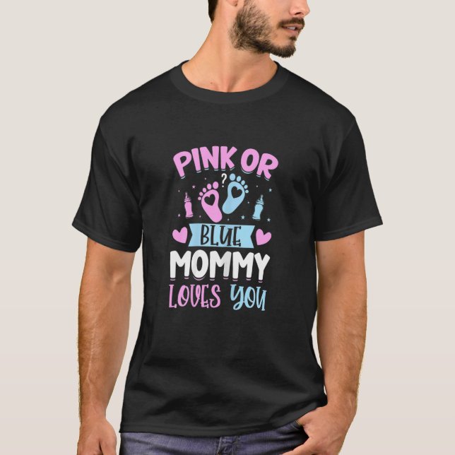 T-shirt Femme Rose Ou Bleu Maman Vous Aime Maman À Être G (Devant)