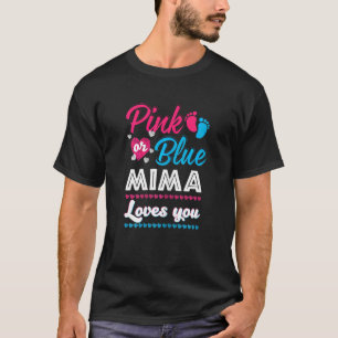 T-shirt Femme Rose Ou Bleu Mima Vous Aime Genre Révéler B