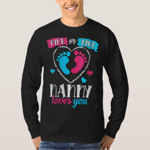 T-shirt Femme Rose Ou Bleu Nanny Aime Votre Bébé Genre Re