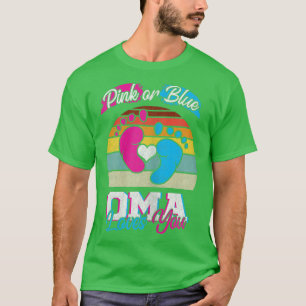 T-shirt Femme Rose Ou Bleu Oma Vous Aime Genre Révéler Pa
