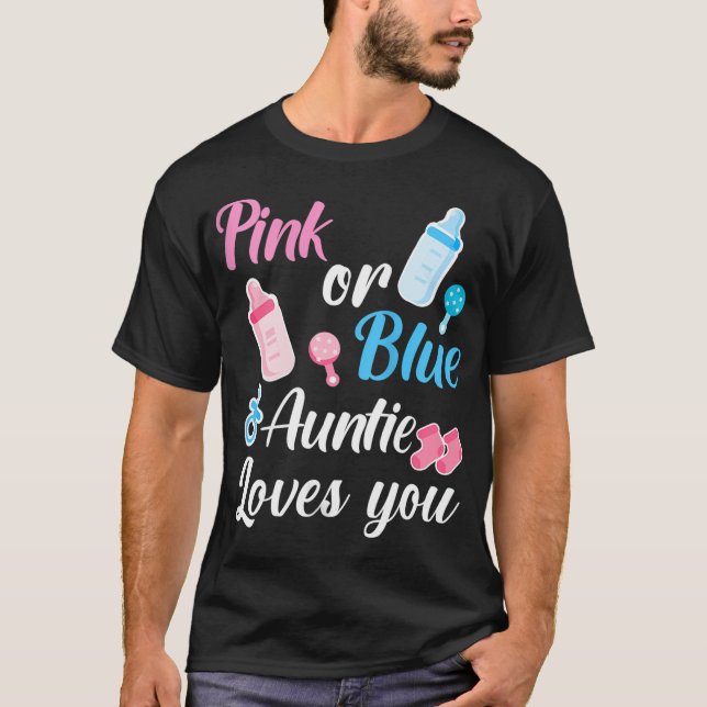 T-shirt Femme Rose Ou Bleu Tante Vous Aime Chemise Cute Ge (Devant)