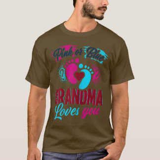 T-shirt Femme Rose Ou Bleue Grand-Mère Nana Aime Bébé Genr