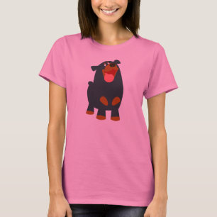 T-shirt femme Rottweiler mignonne et conviviale