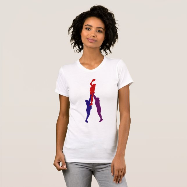 T-shirt femme Rugby Lineout (Devant entier)