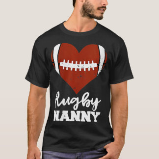 T-shirt Femme Rugby Nanny Coeur Funny Joueur de rugby Nann
