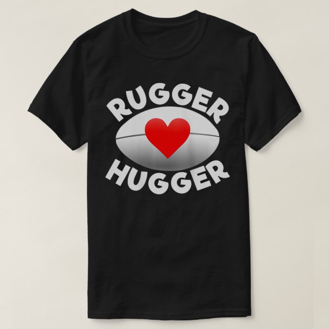 T-shirt Femme Rugger Hugger Rugby Lover Coeur Et Boule (Design devant)