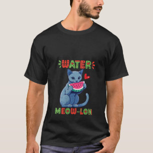 T-shirt Femme Russe Blue Chat Manger Watermelon Été V