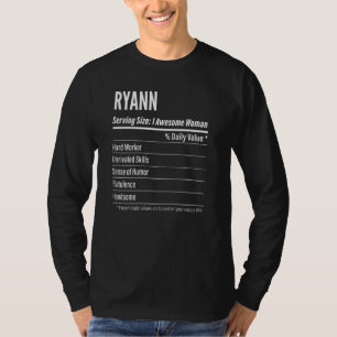 T-shirt Femme Ryann Taille du service Nutrition Étiquette