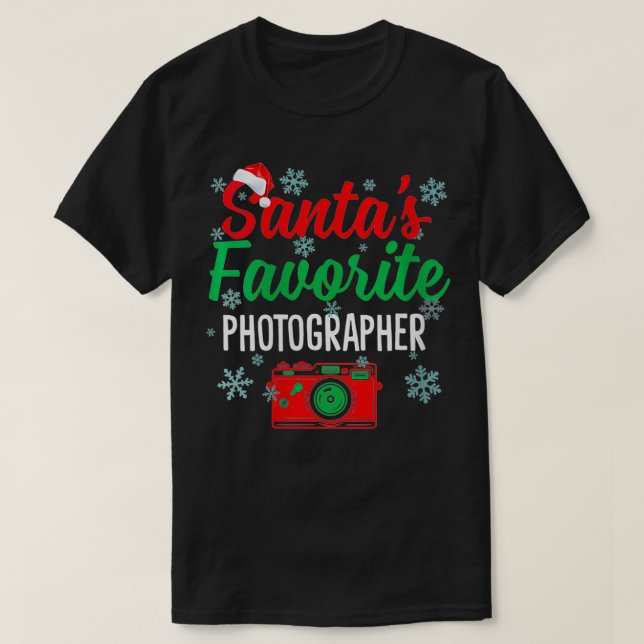 T-shirt Femme Santas Photographe Préféré Funny Christma (Design devant)