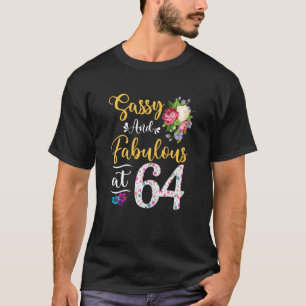 T-shirt Femme Sassy & Fabuleux Floral À 64 Ans 64t