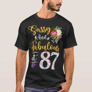 T-shirt Femme Sassy & Fabuleux Floral À 87 Ans 87t