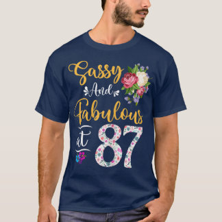 T-shirt Femme Sassy & Fabuleux Floral À 87 Ans 87t