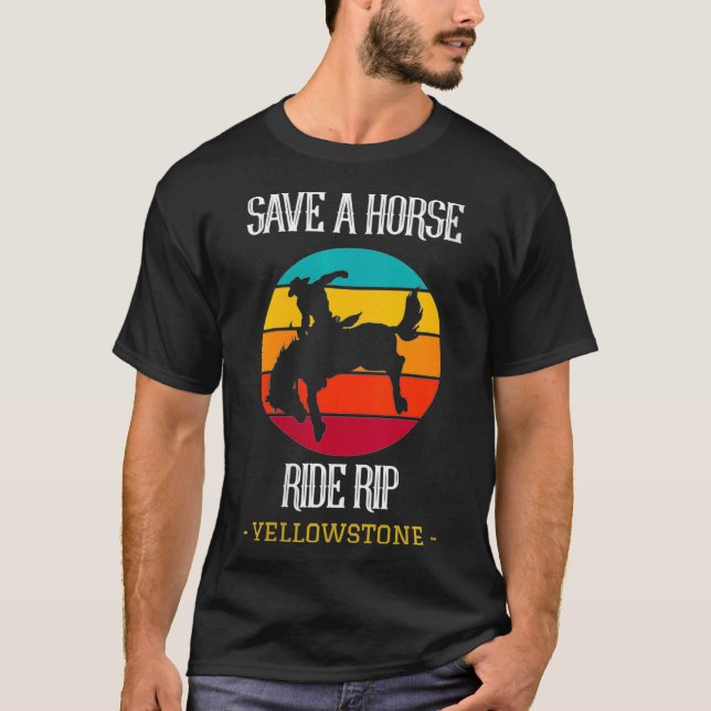 T-shirt Femme Sauvez Un Cheval Ride Rip Yellowstone Montan (Devant)