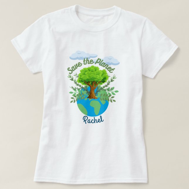T-shirt Femme Save the Planet personnalisé (Design devant)