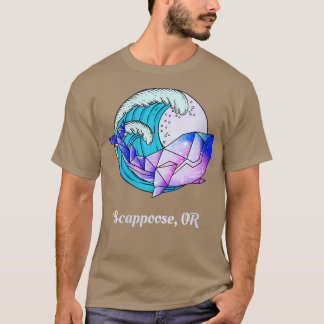 T-shirt Femme Scappoose OU Japonaise Peinture Orca géométr