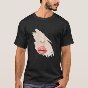 T-shirt Femme Sensuelle Fille Rouge lèvres Kiss mignonne