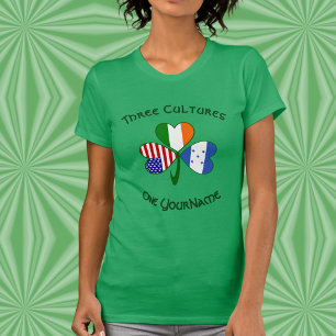 T-shirt Femme Shamrock personnalisé Honduras Irlande États