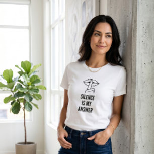 T-shirt femme « Shhh slogan minimaliste : le silen