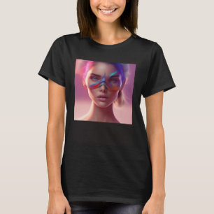 T-shirt Femme Sirène Nageoires Colorées Coucher de soleil