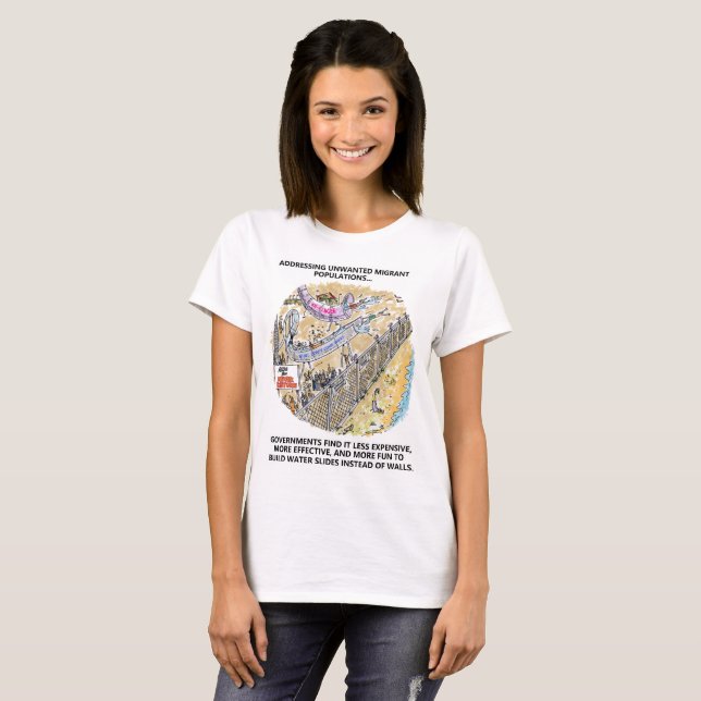 T-shirt femme Slides d'eau pour réfugiés (Devant entier)