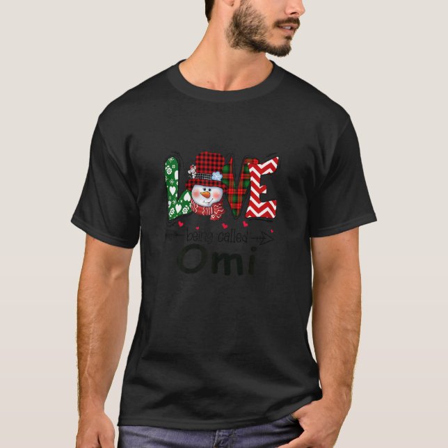 T-shirt Femme Snowman Arrow Love Être Appelé Omi Christm (Devant)