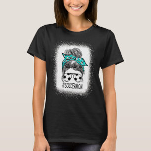 T-shirt Femme Soccer Maman Messy Bun Soccer