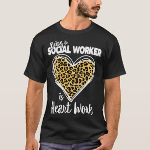 T-shirt Femme Social Worker Tee Cute Leopard Plaid Don f