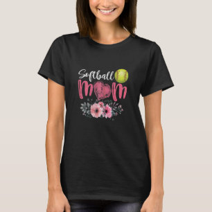 T-shirt Femme Softball Maman Floral Fête des Mères Softbal