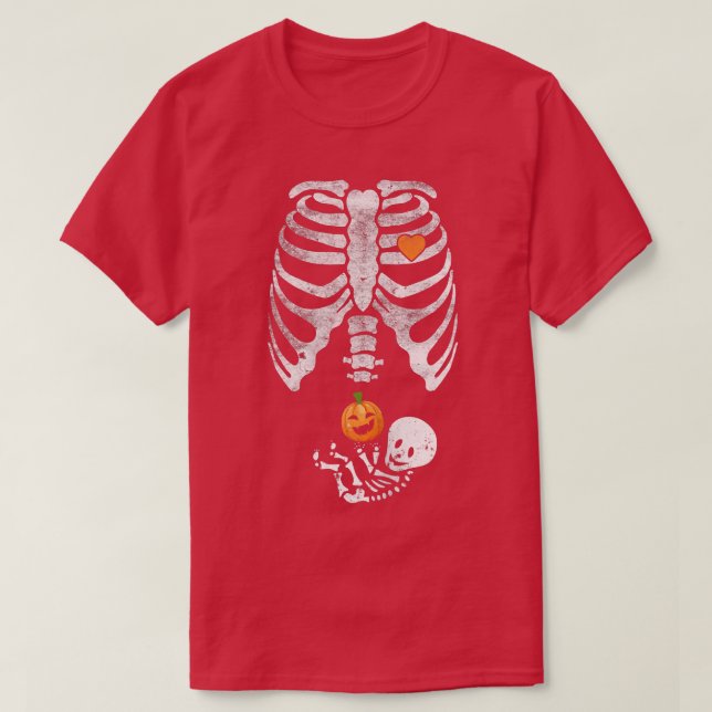 T-shirt Femme Squelette Baby Pregnant Xray Rib Cage pour F (Design devant)