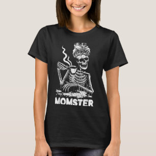 T-shirt Femme squelette de Maman Café drôle Halloween Mama