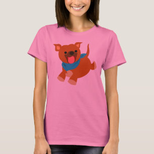T-shirt Femme Staffie Cartoon Joie