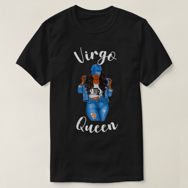 T-shirt Femme Streetwise Virgo Queen African American Bla (Design devant)
