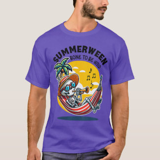 T-shirt Femme Summerween Os En Liberté Squelette Col V