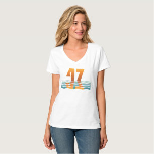 T-Shirt Femme Sunset 47 Col V 2 Faces V2